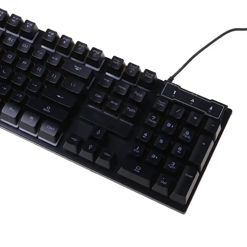 Teclado Mecânico - Teclado para jogos com fio USB 104 teclas Teclado Mecânico com RGB colorido para computador