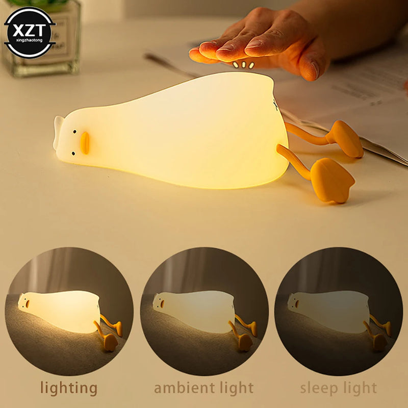 Pato Iluminador - Duck Nightlights Pato nightlights led night light recarregável silicone lâmpada tapinhas interruptor quarto decoração