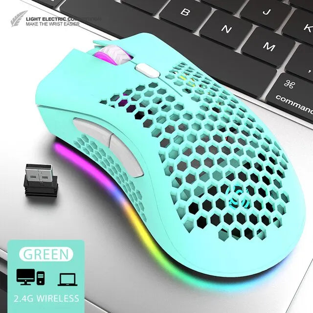 Bm600 recarregável mouse usb 2.4g sem fio rgb luz mouse para jogos/ desktop/ PC/ computadores/ notebook/ laptop