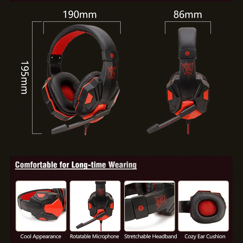 Headset - Gaming Headphones com fio com microfone com cancelamento de ruído Gamer Headsets, h 5.15.1 Gaming Headsets Gamer Wireless Headphones Para Celular/ Computador/ PC/ Laptop/ Desktop