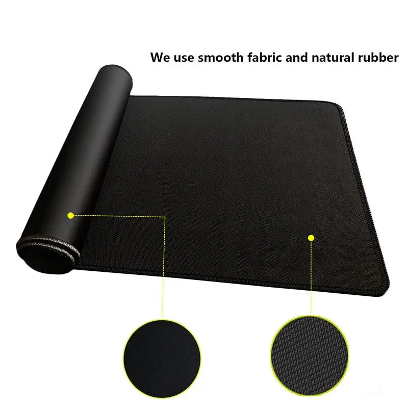 Mouse pad gamer grande para jogos, mousepad grande com borda de travamento para computador, 90x40cm, teclado, mesa, preto e branco