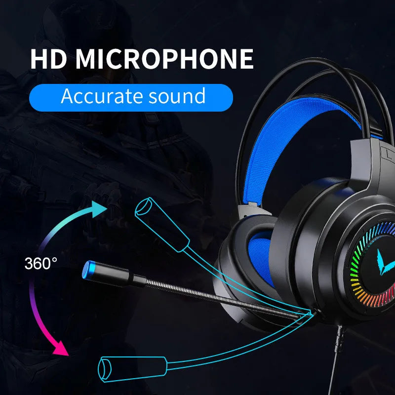 Headset - G58 Headset e-sports jogo 7.1 canais com fio fone de ouvido com microfone Para Desktop/ Computador