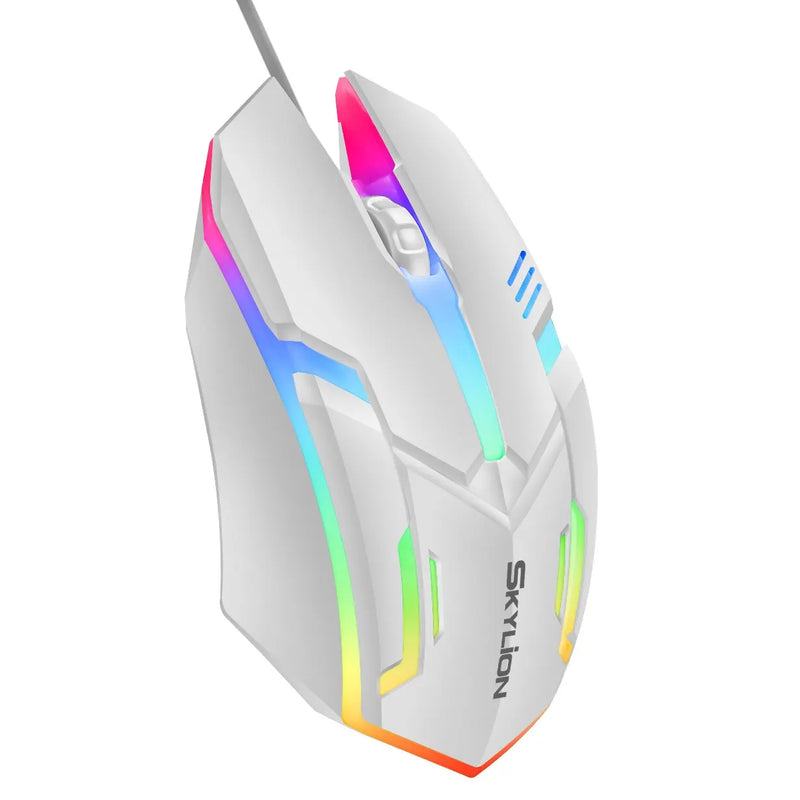 Mouse - SKYLION F1 Wired 3 Keys Mouse SKYLION F1 Mouse com 3 teclas com fio Colorful Iluminação para jogos e escritório para Microsoft Windows e sistema Apple IOS