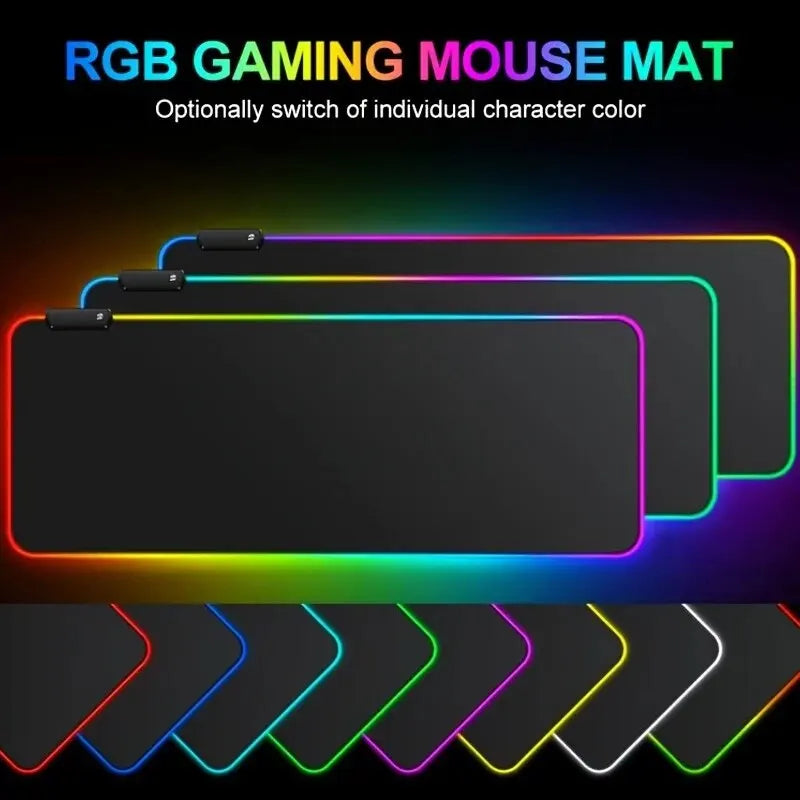 Mouse Pad - Large Gaming Mouse Pad Light mouse pad modos de luz controle de toque estendido macio tapete de teclado de computador base de borracha antiderrapante