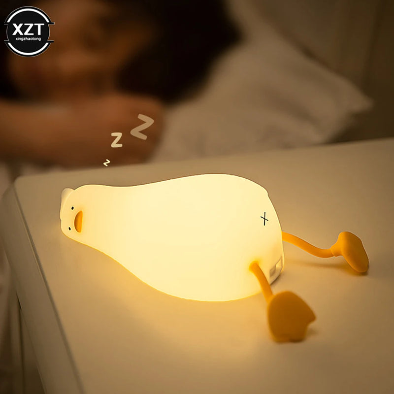 Pato Iluminador - Duck Nightlights Pato nightlights led night light recarregável silicone lâmpada tapinhas interruptor quarto decoração