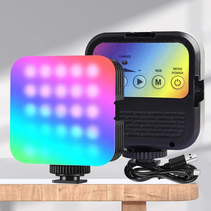 Iluminação - ZOMEI CRI 97+ RGB Luz de vídeo 2500K ~ 8500K Luz de estúdio para fotógrafo profissional com 3 sapatas frias e difusor