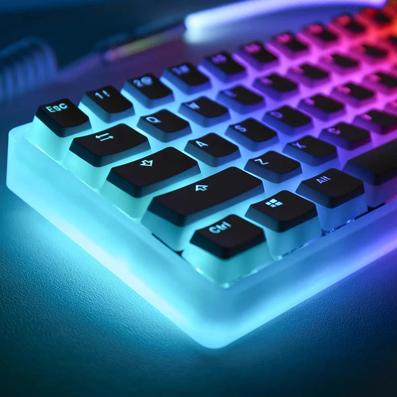 Teclado Mecânico - 129 teclas pudim keycaps oem perfil pbt keycap de tiro duplo para mx switch teclado mecânico iso layout rgb tampas de teclas retroiluminadas