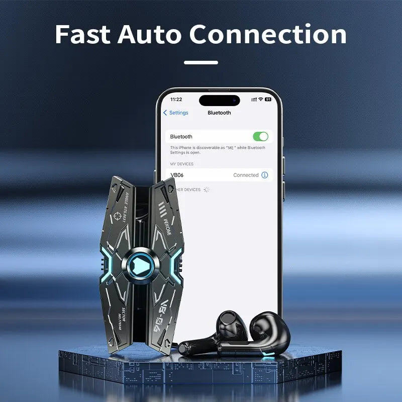 Fones Bluetooth - Wekome tws sem fio bluetooth 5.3 fones de ouvido estilo cyberpunk alta fidelidade música baixa latência controle toque estéreo jogos