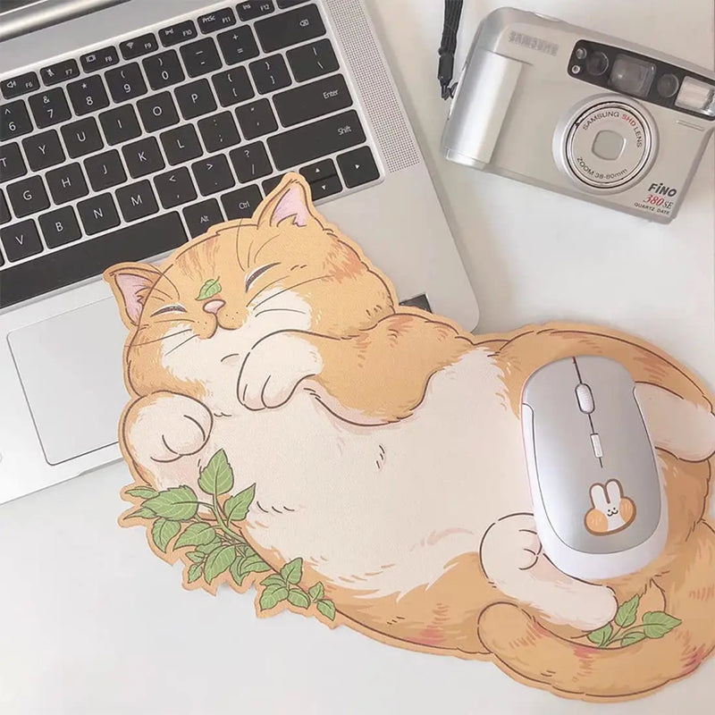 Mouse Pad - Kawaii Cat Mouse Pad Kawaii Gato Mouse pad dos desenhos animados literários escritório gamer tapete de mesa de computador engrossado antiderrapante tapete de teclado à prova d'água