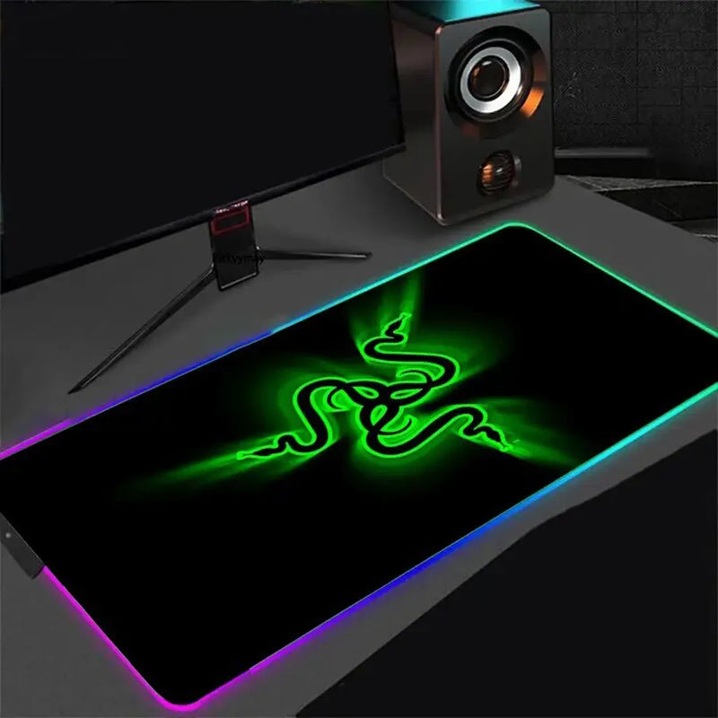 Mouse pad - Gaming Mouse Pad RAZER RGB Tapete Para Mouse/ Teclado/ Desktop deskmat led backlight