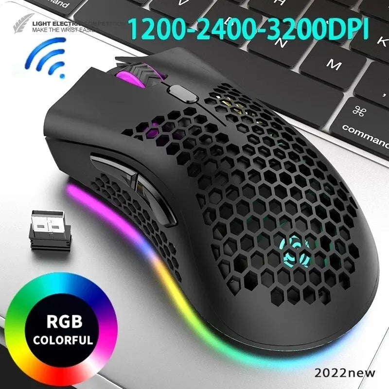 Bm600 recarregável mouse usb 2.4g sem fio rgb luz mouse para jogos/ desktop/ PC/ computadores/ notebook/ laptop