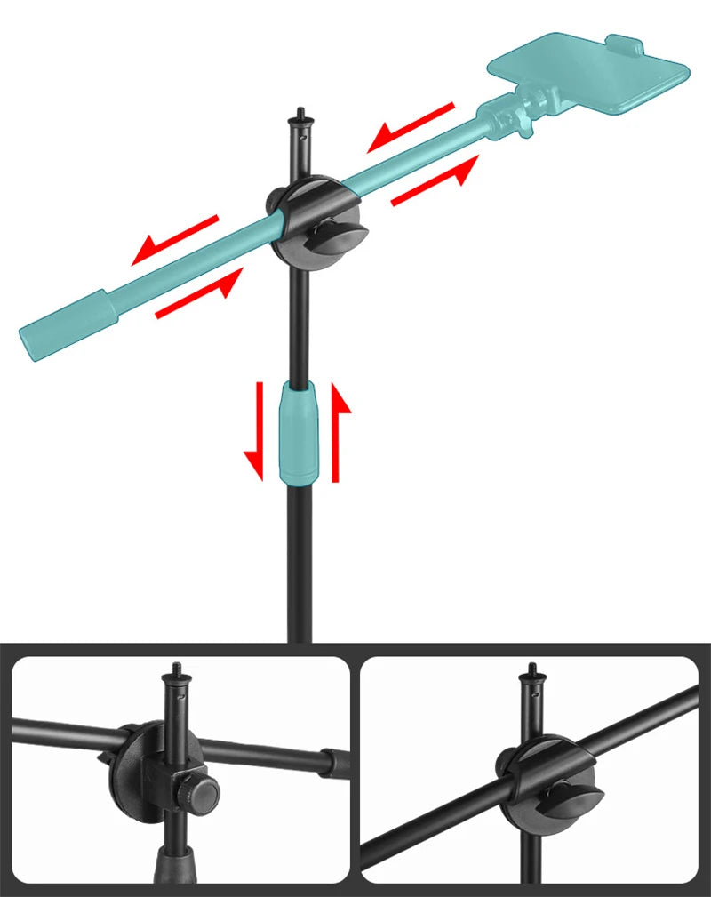 Tripé para Mesa - Overhead Tripod Tripé suspenso para celular, smartphone, mesa, gravação de vídeo, suporte com anel de luz para fotografia de mesa