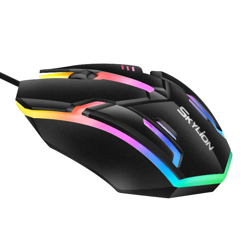 Mouse - SKYLION F1 Wired 3 Keys Mouse SKYLION F1 Mouse com 3 teclas com fio Colorful Iluminação para jogos e escritório para Microsoft Windows e sistema Apple IOS