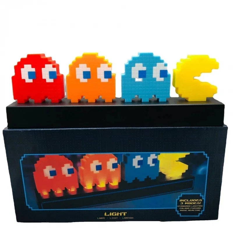 Decoração - Led jogo pixel ícone luz noturna 3d ilusão led lâmpada fantasma figura de ação visual modelo lâmpada de controle de voz para decoração da sala de jogos