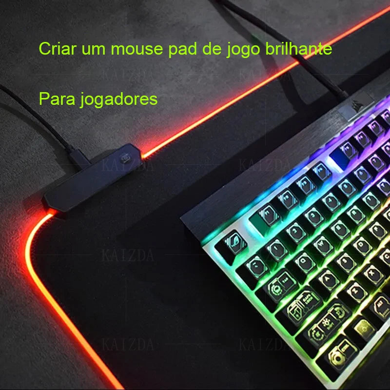 Mouse Pad rgb gaming mouse pad céu estrelado tapete de mesa grande luz led mousepads tapete do computador com retroiluminado Para Desktop