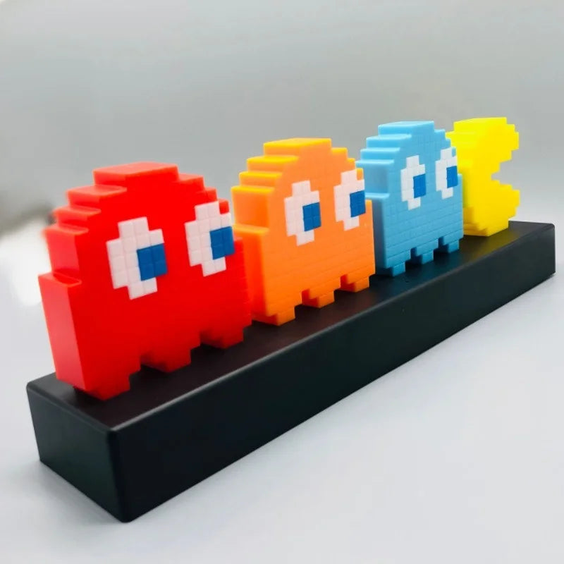 Decoração - Led jogo pixel ícone luz noturna 3d ilusão led lâmpada fantasma figura de ação visual modelo lâmpada de controle de voz para decoração da sala de jogos