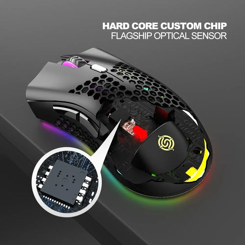 Bm600 recarregável mouse usb 2.4g sem fio rgb luz mouse para jogos/ desktop/ PC/ computadores/ notebook/ laptop