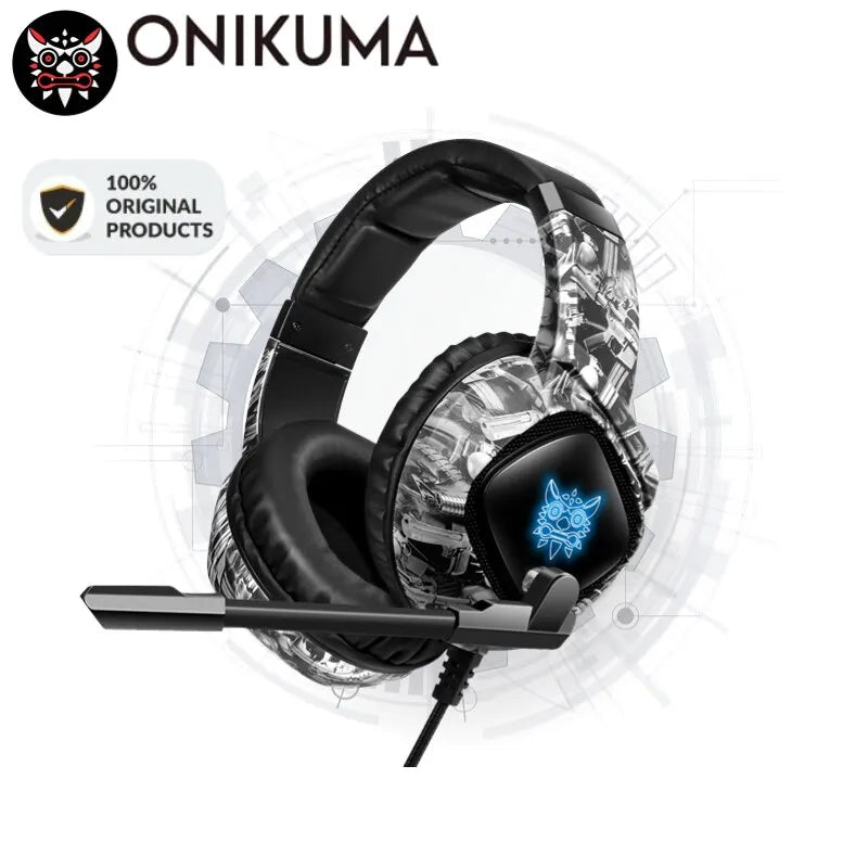 Headset - ONIKUMA K19 Gaming Headset Fones de ouvido estéreo com cancelamento de ruído e microfone