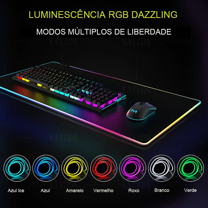 Mouse Pad rgb gaming mouse pad céu estrelado tapete de mesa grande luz led mousepads tapete do computador com retroiluminado Para Desktop