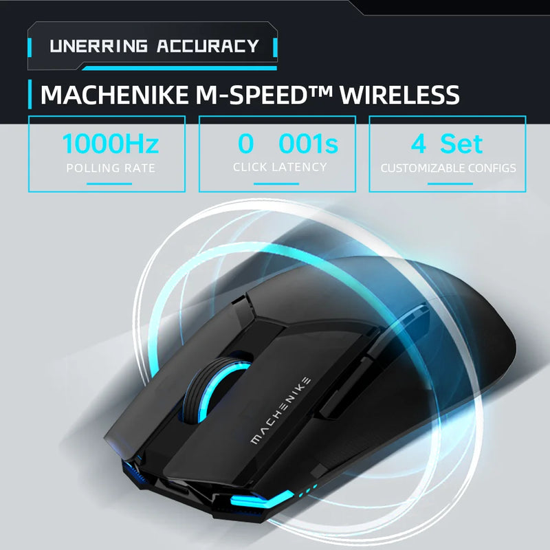 Mouse - Wireless Gaming Mouse Machenike M7 de jogo sem fio machenike m7 pro paw3395 26000dpi 74g rgb para computador portátil mouse gamer kailh switch programável recarregável