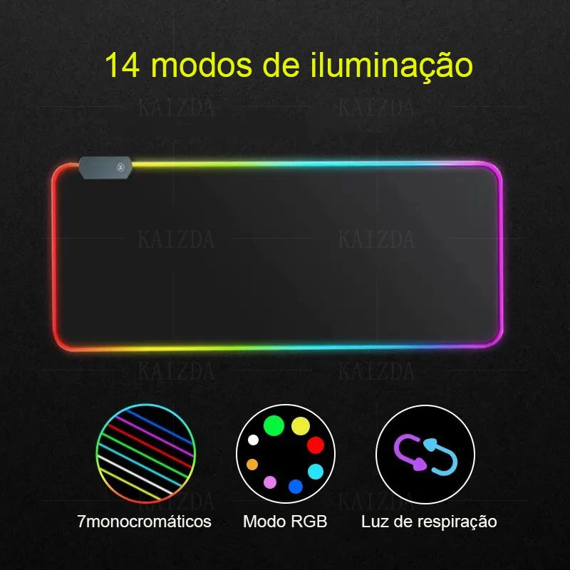 Mouse Pad rgb gaming mouse pad céu estrelado tapete de mesa grande luz led mousepads tapete do computador com retroiluminado Para Desktop