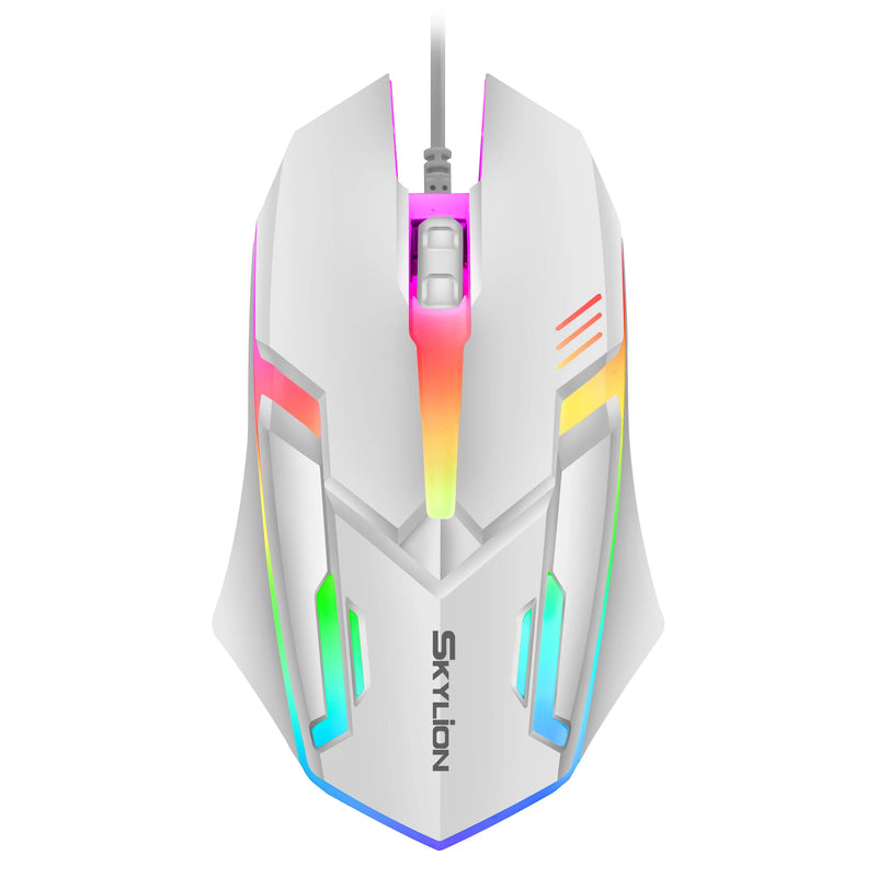 Mouse - SKYLION F1 Wired 3 Keys Mouse SKYLION F1 Mouse com 3 teclas com fio Colorful Iluminação para jogos e escritório para Microsoft Windows e sistema Apple IOS