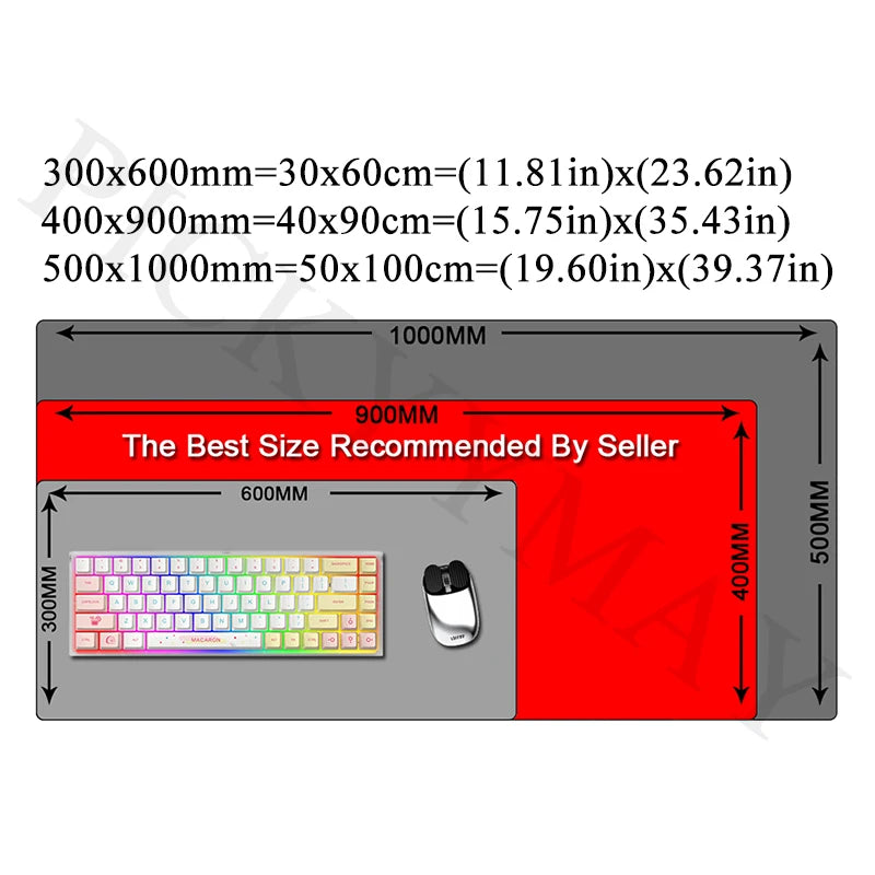 Mouse Pad Peixe 40x90cm xxl bloqueio borda mousepad grande tapete de mesa, tapetes de teclado Para Desktop Mouse Pad Japonesa