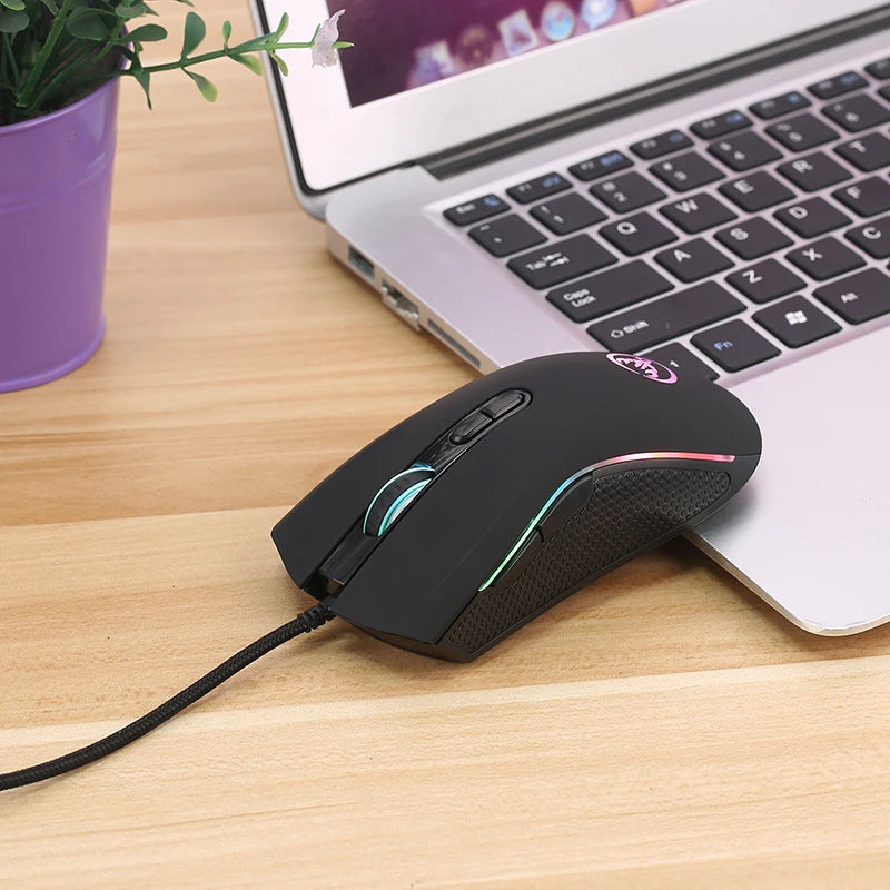 Mouse gamer com fio para jogos, 7 botões, 3200dpi LED Optical USB Mouse para pc, computador, jogos