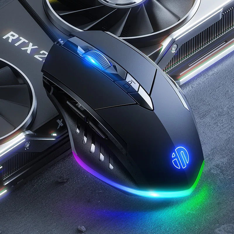 Mouse - Inphic W1 Mouse com fio Esports Gaming Mouse Definição de programação macro de seis botões para ajustar DPI Silent Office Mouse