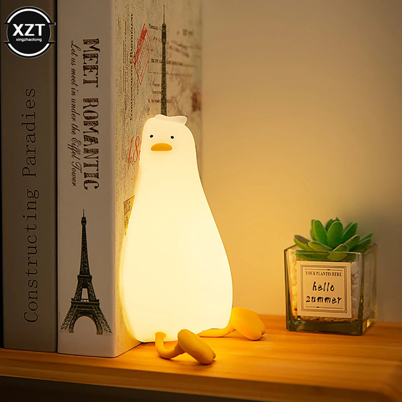 Pato Iluminador - Duck Nightlights Pato nightlights led night light recarregável silicone lâmpada tapinhas interruptor quarto decoração