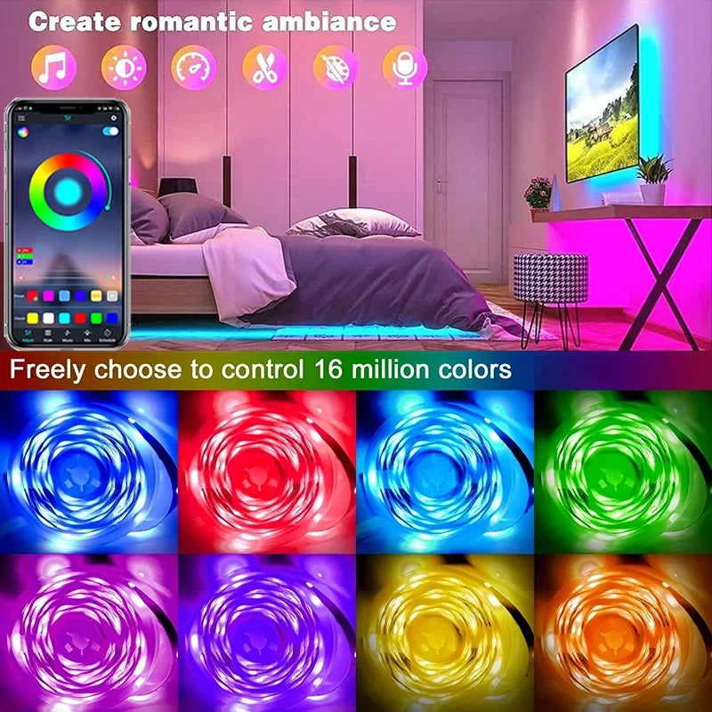 LEDs Iluminação - Luzes de tira led usb controle app mudança de cor 5050 rgb led luz flexível fita da lâmpada para decoração do quarto tv backlight diodo