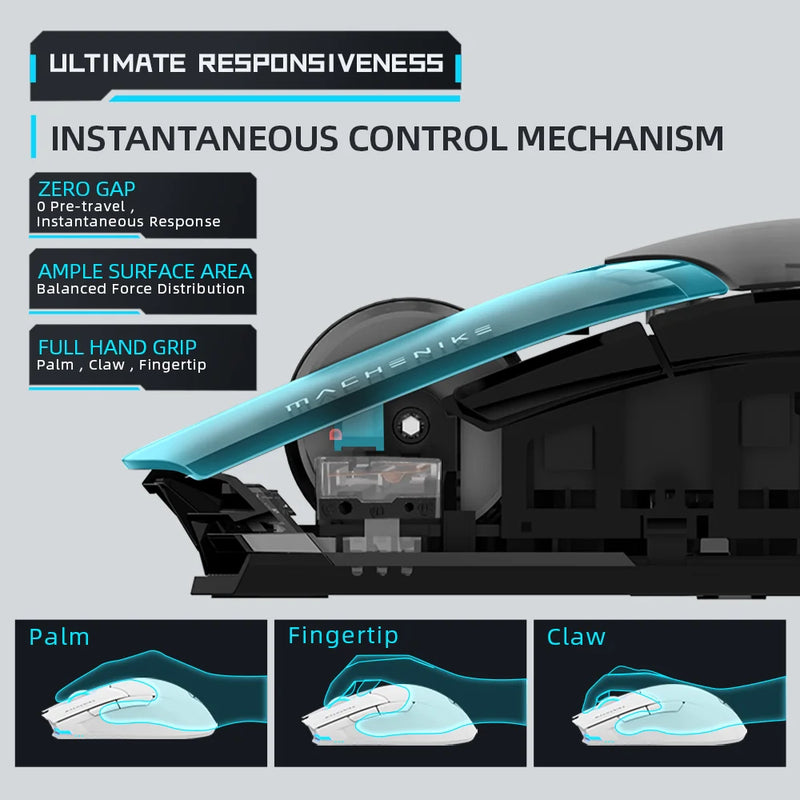 Mouse - Wireless Gaming Mouse Machenike M7 de jogo sem fio machenike m7 pro paw3395 26000dpi 74g rgb para computador portátil mouse gamer kailh switch programável recarregável