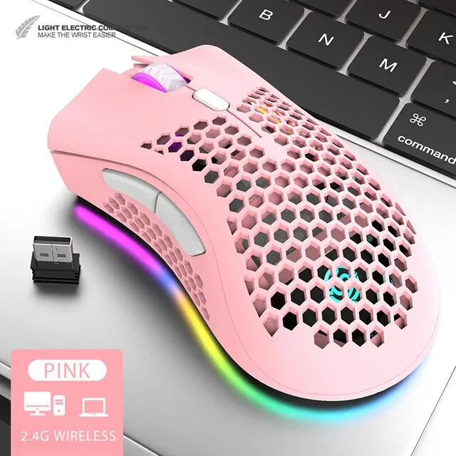 Bm600 recarregável mouse usb 2.4g sem fio rgb luz mouse para jogos/ desktop/ PC/ computadores/ notebook/ laptop