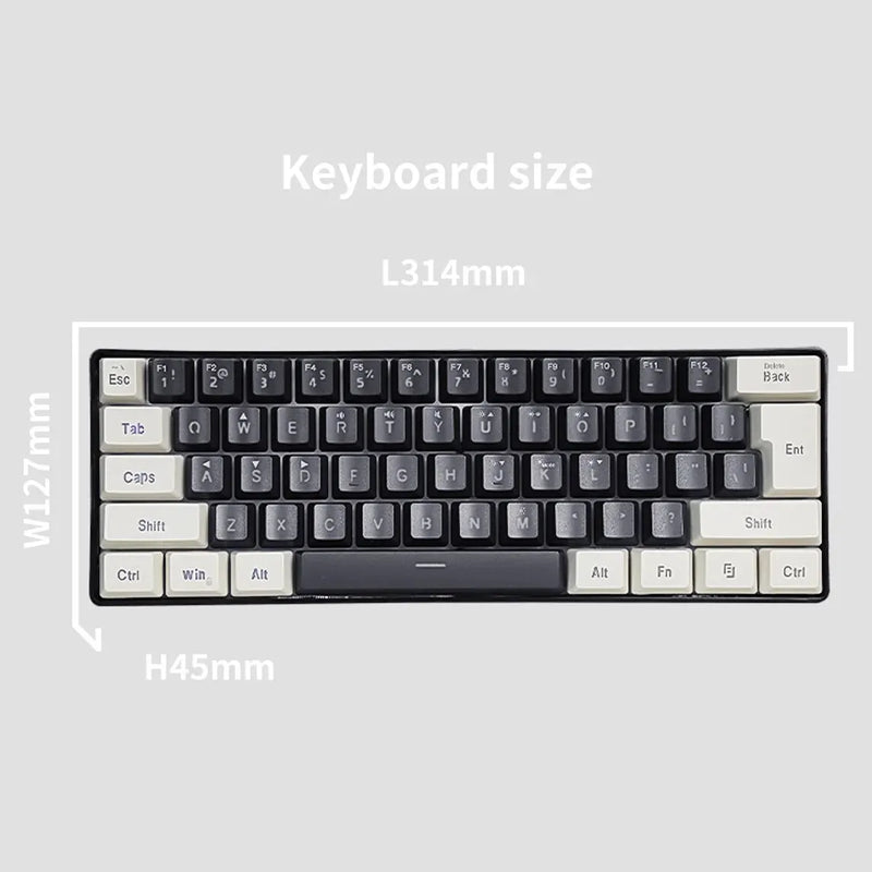 Teclado Mecânico - SAMA YG91-3 Teclado para jogos curto com fio - sensação mecânica 61 teclas com RGB roxo preto para computador / laptop / desktop